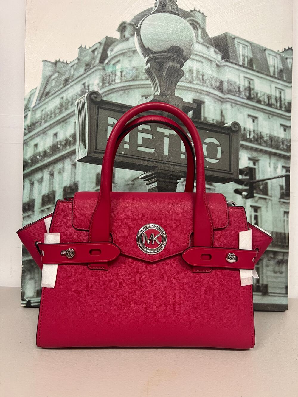 Michael Kors Carmen Small Saffiano Leather Satchel 30S0SNMS0L Crossbody Bag